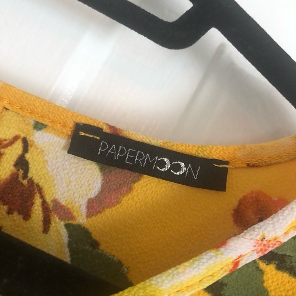 PAPERMOON short sleeve yellow top -size medium - Picture 3 of 3